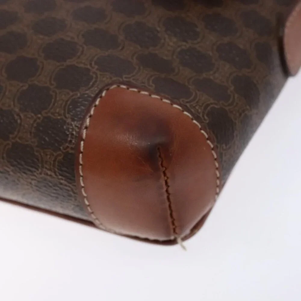 Authentic CELINE Macadam Canvas Shoulder Bag PVC Brown Gold - Picture 16 of 16